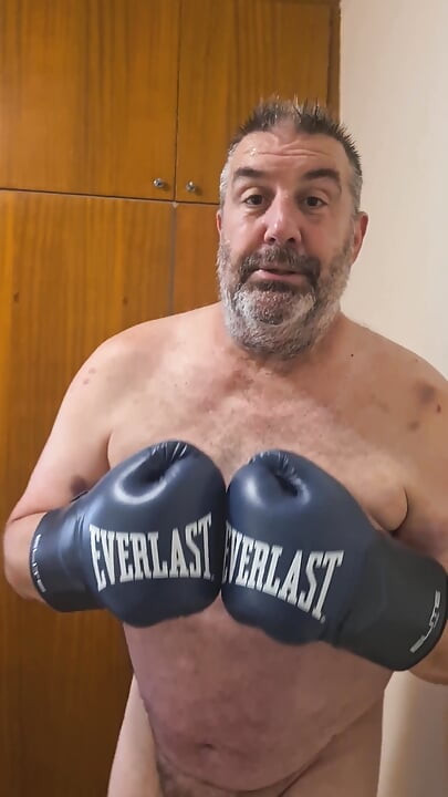 Silver Stepdaddy Boxer - POV Shadowboxing Naked