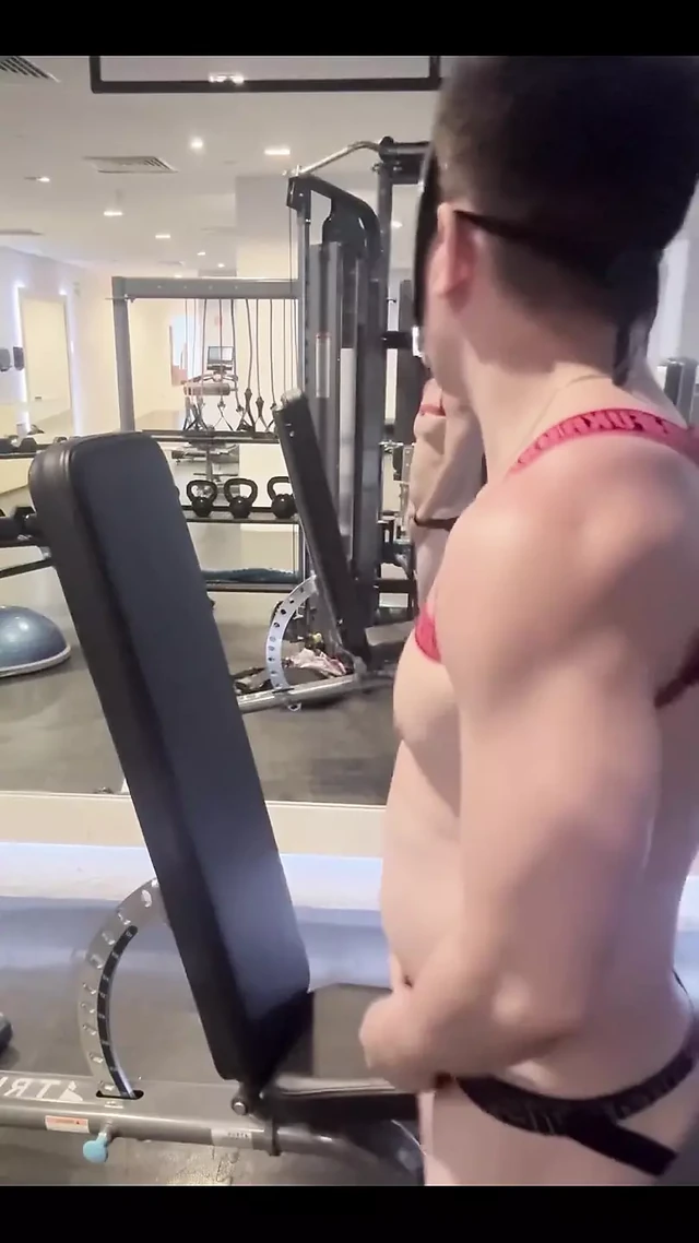 Flexing at Gym