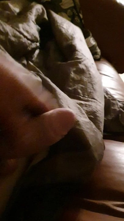 Wanking on the sofa