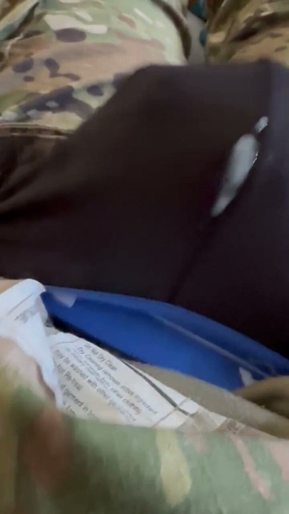 Shooting a creamy load in some boxer briefs while wearing my army uniform | Clip 1
