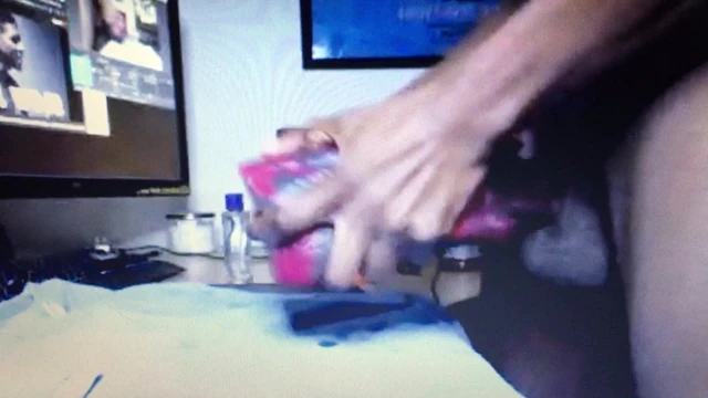 10inch huge cock black guy busts using a fleshlight cum load