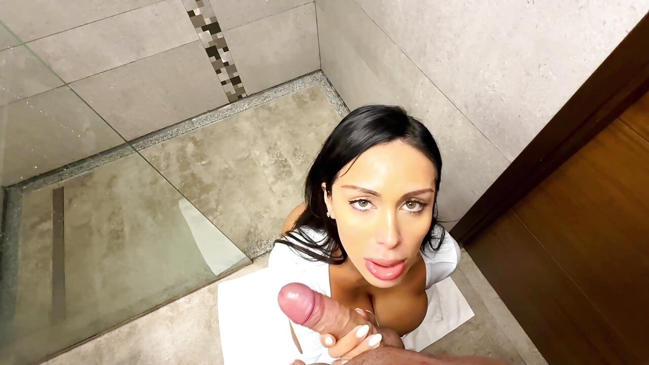 Hot Brunette Teases Him With Her Perfect Big Tits - Lana Myers