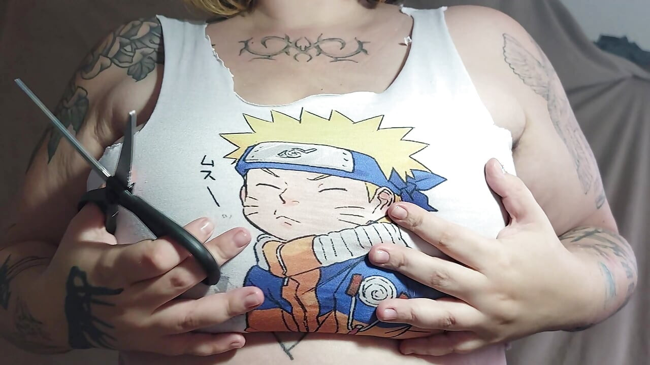 Cutting My Shirt so It Can Fit Them Better (sfw)