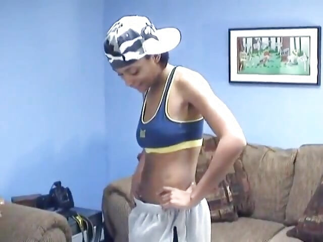 Skinny small-titted black babe fucks chunky big titted black girl with strap-on