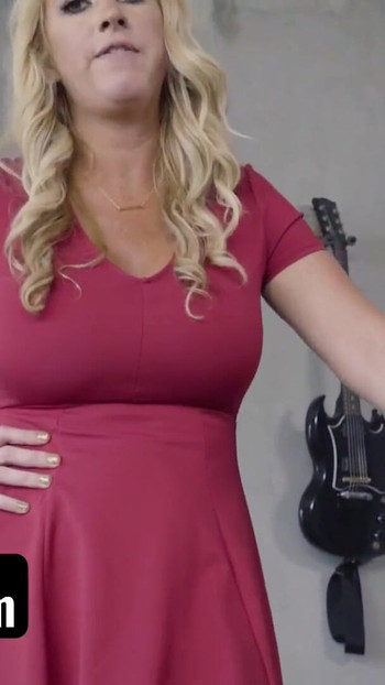 Epic moment from "PervMom - Busty Housewife Janna Hicks Moans Loud While Riding Her Stepsons Fat Cock On The Couch"