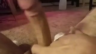 playing with cock at home