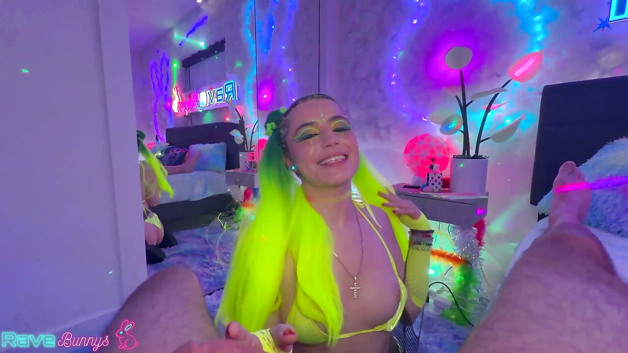 Kylie Quinn Gags on Brian Omally's Cock with Neon Pigtails Flying!