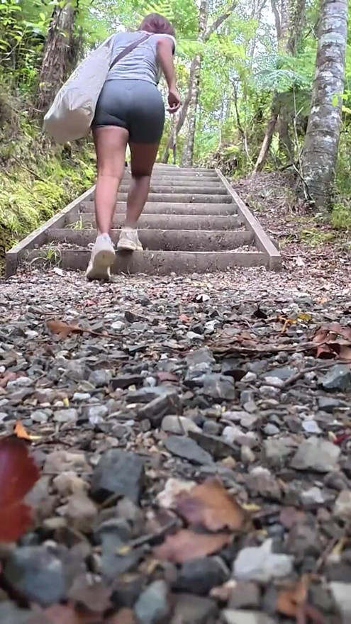 Petite Desi Mia Z masturbates outdoors on a hike | Clip 1