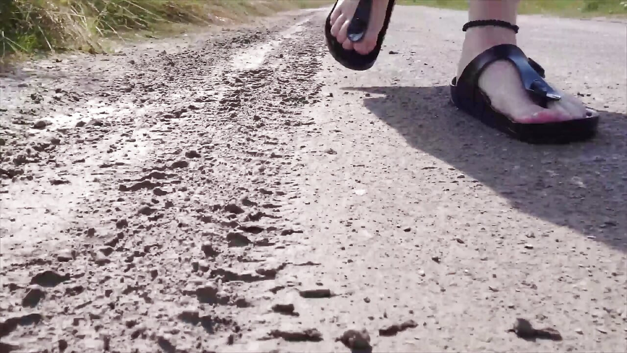 Little Walk with Puddles in Birkenstocks
