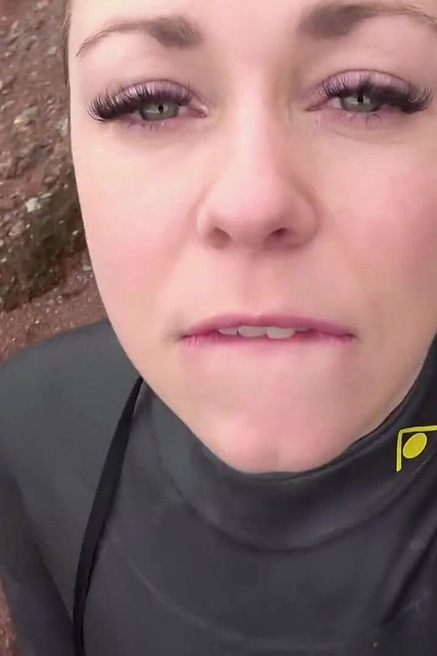 Wetsuit Giantess Finds a Tiny Toy to Tease