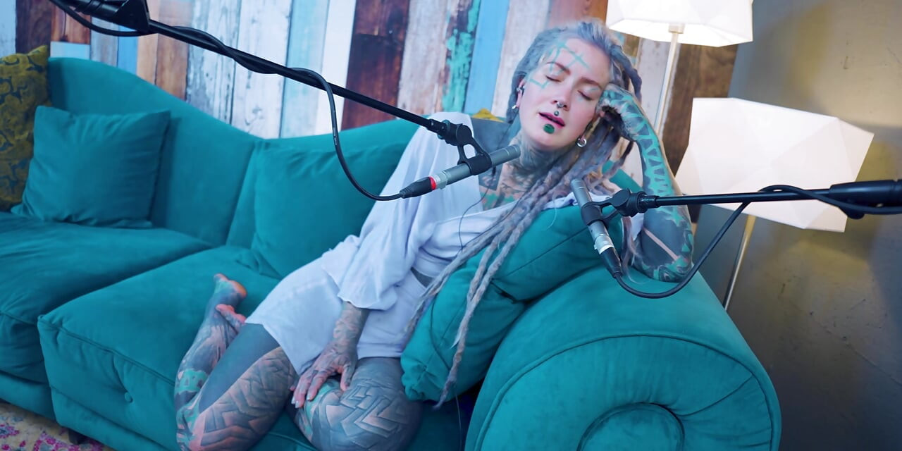 I talk about I - Isolation - ASMR podcast SFW talking goth skinny girl dreadlocks tattoo model inked girl