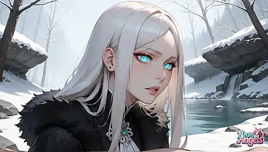 Frozen Milk Flood Schoolgirl's Snowy Squirting Orgasm