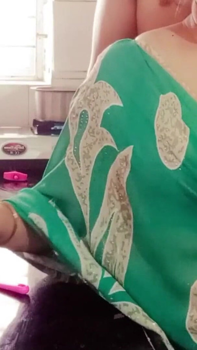 Spectacular moment from "Desi Indian Big Boobs Stepmom Arya Fucked by Stepson in Kitchen while Cooking."