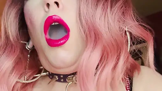 Miss Tina Snua Dressed In Pink Smokes A Richmond Superking Cigarette With Lots Of Dangling - OMI OME Snap Inhales Smoke Rings