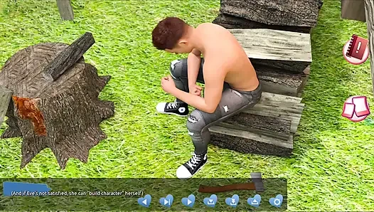 Helping the hotties #5 - Johannes fixed the roof and took a peak at Naomi hile she was getting undressed.
