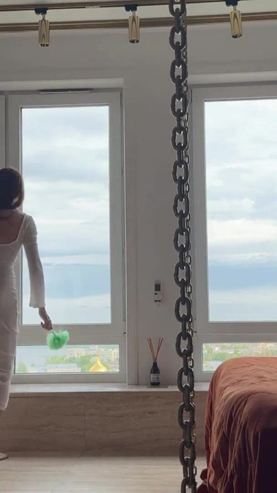 teasing cleaning lady home | Clip 2