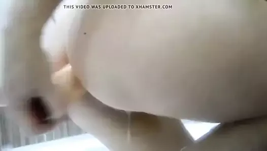 anal dildoing with pussy juice dripping