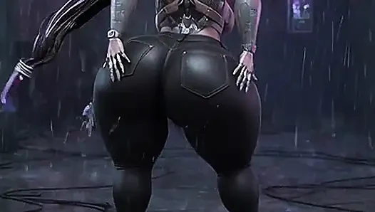big-bootied, big-breasted robot woman enjoying herself
