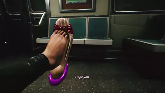 (nierealna animacja silnika) publiczny footjob w metrze