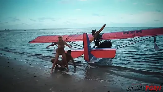 Caylian Curtis Fucks a Pilot on a Secluded Island Beach