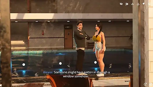 A Late Night Cleanup With Alyssia Leads to a Private Poolside Hookup (3D Gameplay)