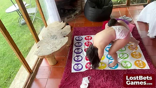 Amelia and Lucas are twisting up the heat with a strip Twister