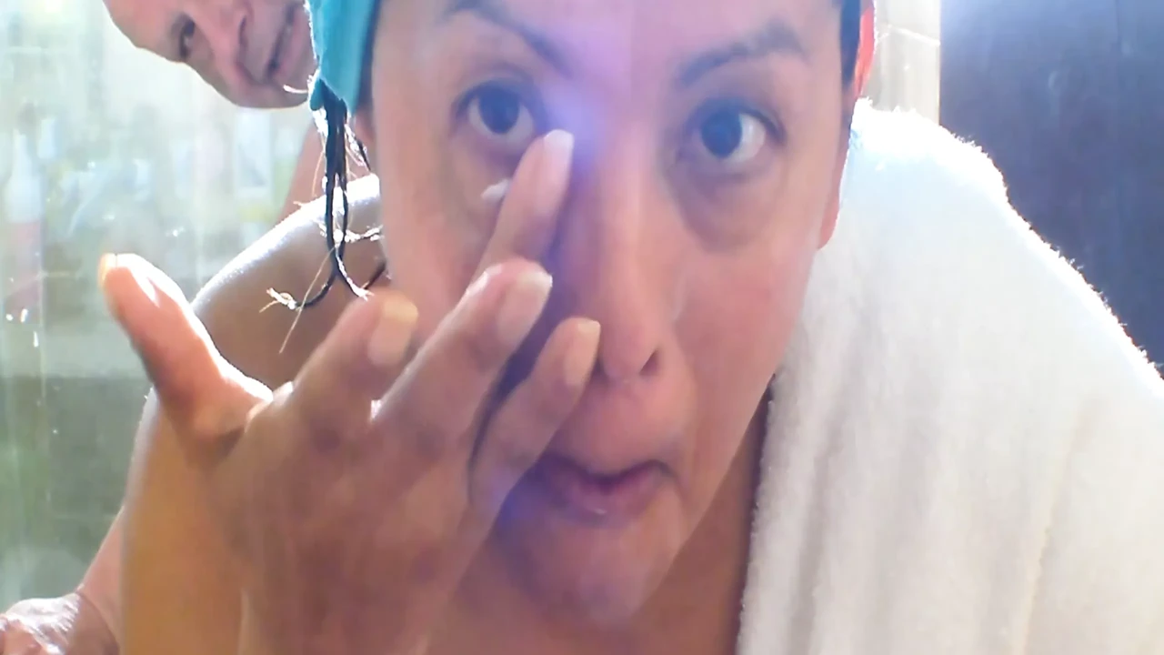 HARD ROCK LATINA IN THE SHOWER WITH ADAMANDEVE AND LUPO