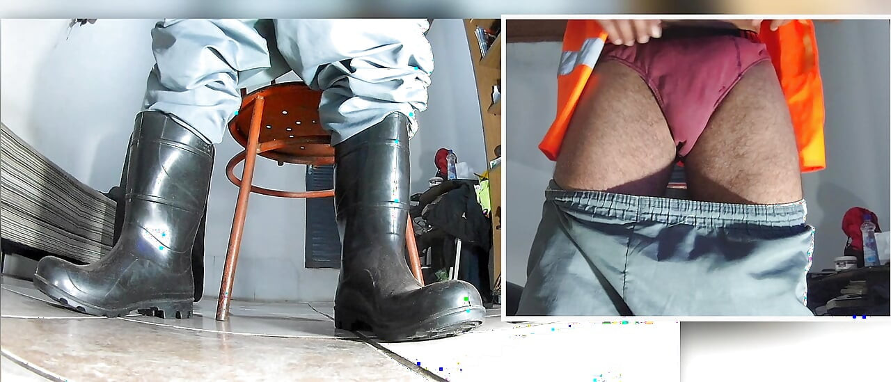 Boots, Socks, Red Underwear