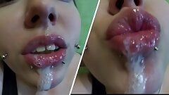 Before Christmas, the snigurochka makes a blowjob to her Santa Claus and swallows sperm