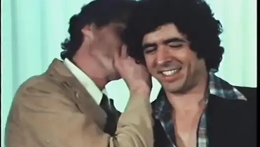 Vintage porno threesome with slut getting banged and creamed by two guys
