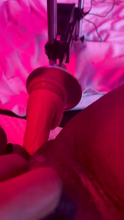 Trans woman alone with sex machine