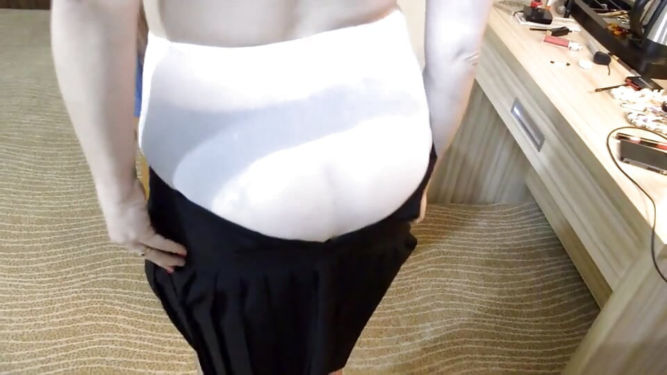 Retro dame neckt in braunen nylons - Mittlere Qualität