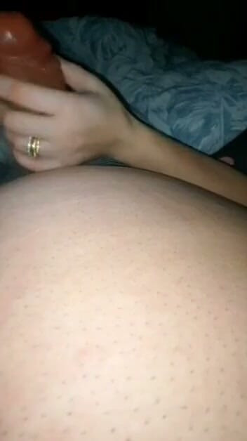 Stepmom handjob stepson 9 inch of dick in bed | Clip 1