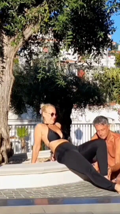 Selena's sexy outdoor exercises and sex games | Clip 1