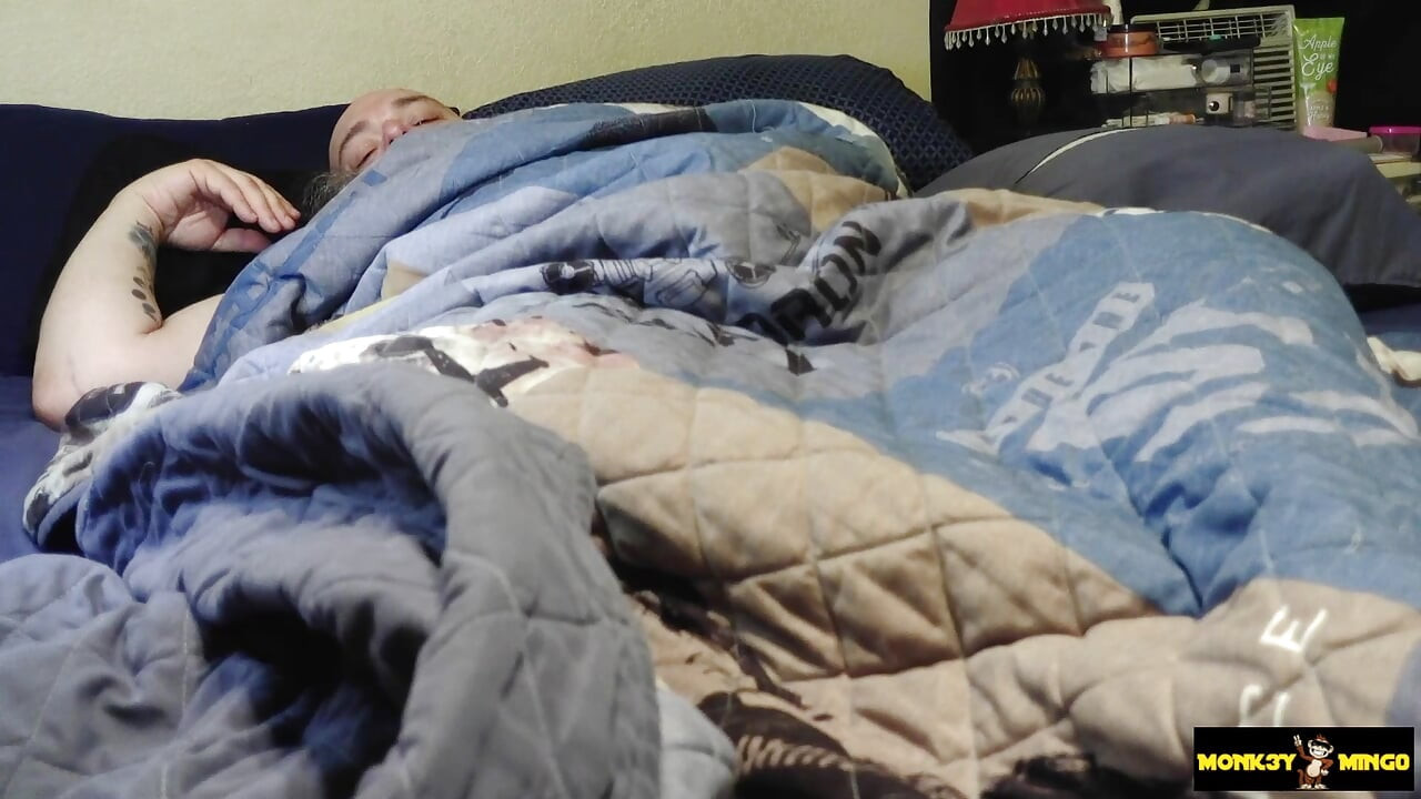 Furry Man Monk3yMing0 Masturbating on the Bed With My Legs Wide