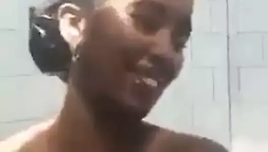 Beautiful Somali girl in the shower