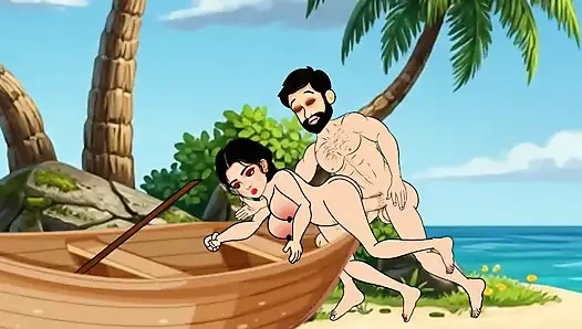 The husband and wife sat in the boat and went to the sea and there the husband fucked his wife with a big penis, a beautiful wife with big boobs.