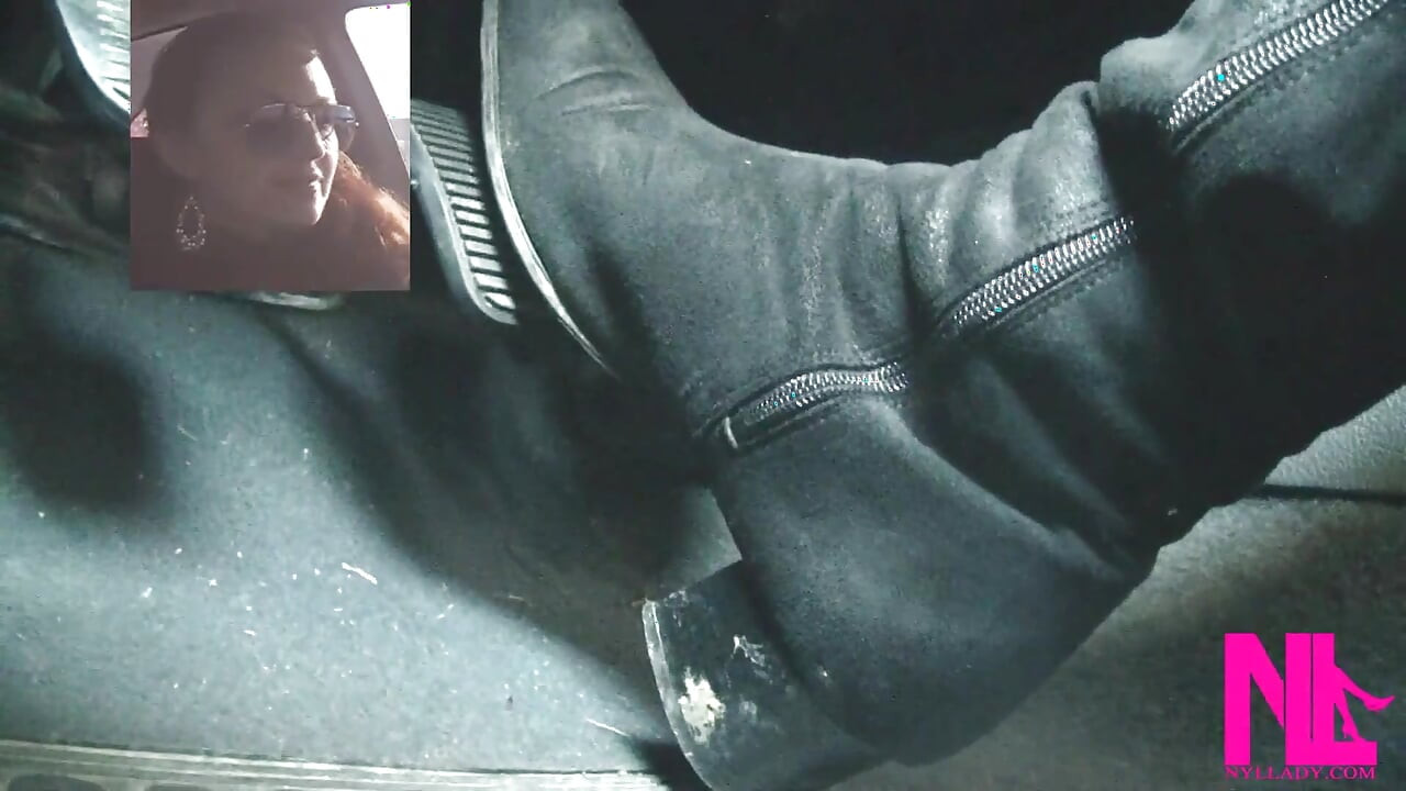 Driving Fast in Black Suede Knee High Boots