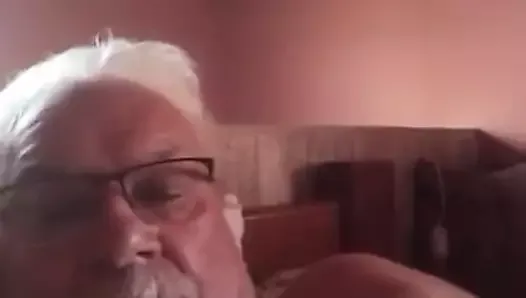 Brazilian grandpa 74 years old cum on cam