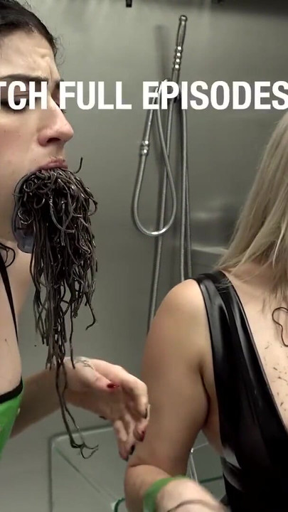 Key moment from "POWER FETISH - Lesbian EXTREME Anal in Slime Bath with Lydia Black and Brittany Bardot"