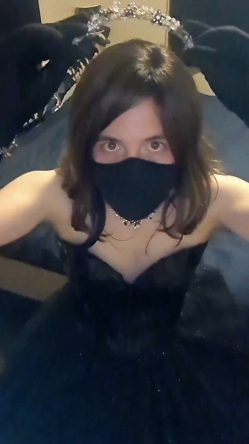 Horny princess demonstrates what she wants done to her romantic black prom dress | Clip 1