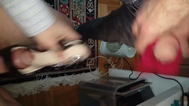 Fucking an xhamster member's wife's shoes. Loved them to cum