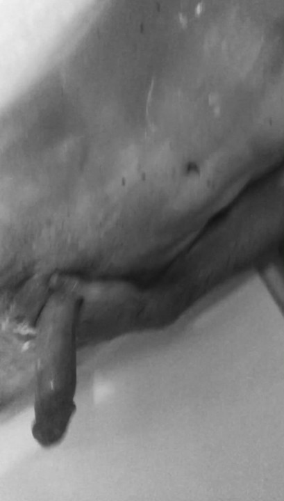 Horny in  the shower playing with my white cock