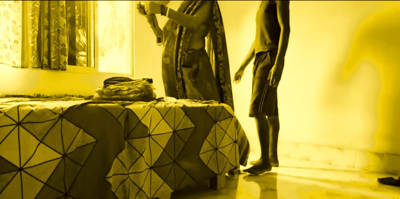 Young devar Fucks Hot Bhabi Sweet Tight Pussy When she is folding sarees at home.