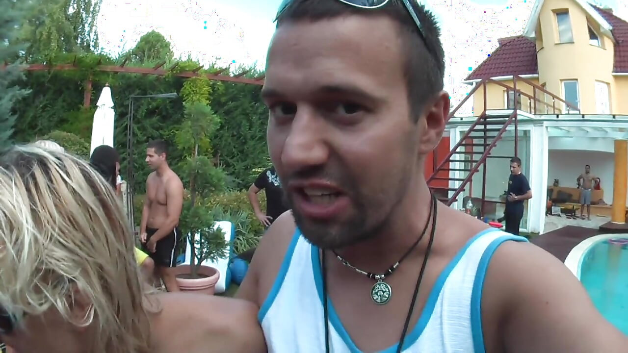 Wild Pool Party Orgy with Blondes Sucking Big Cocks