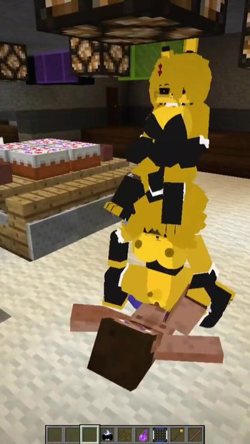 Minecraft Fapcraft: Fazclaire's Nightclub Edition Šukání Typ 1 nebo Zlaté Bonfie, Golden Bonnie, šukání zadku a do obličeje | Klipy 3