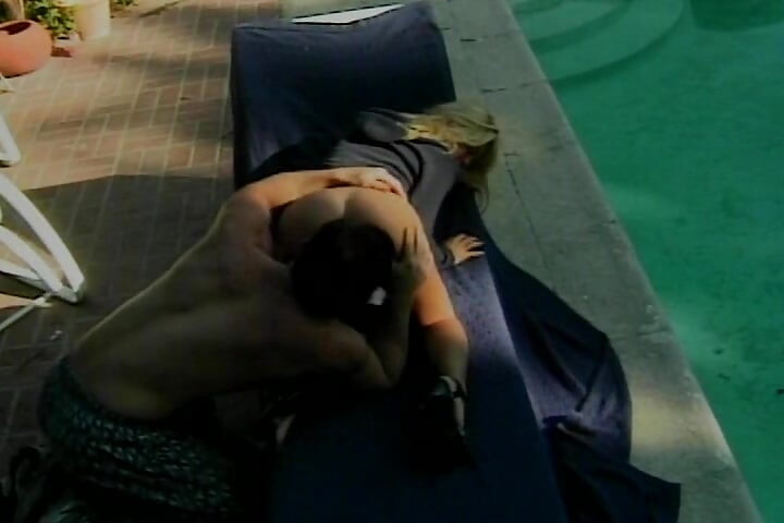 Classic Blonde MILF Rides Big Dick in the Backyard