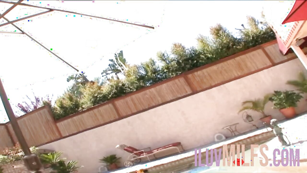 Bisexual big tits sluts fucking with big dick by the pool