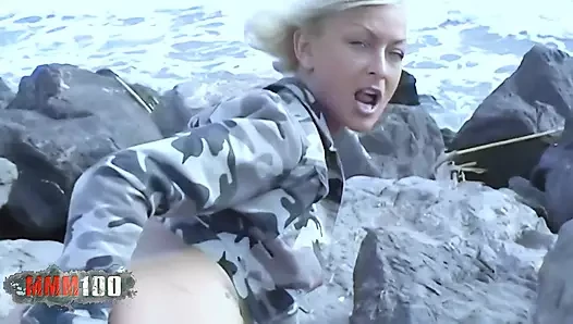 Delfynn Delage: Busty French Pornstar Delfynn Delage Dildoing at the Beach