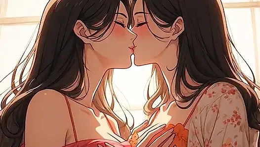 AI Generated Kissing Cartoon Inhalt, unzensiertes video von 18-jährigem Anime-Mädchen, 3D Porno-Cartoon auf nahaufnahme von Kiidzy Animates